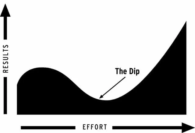 Studiedip model Seth Godin - The Dip