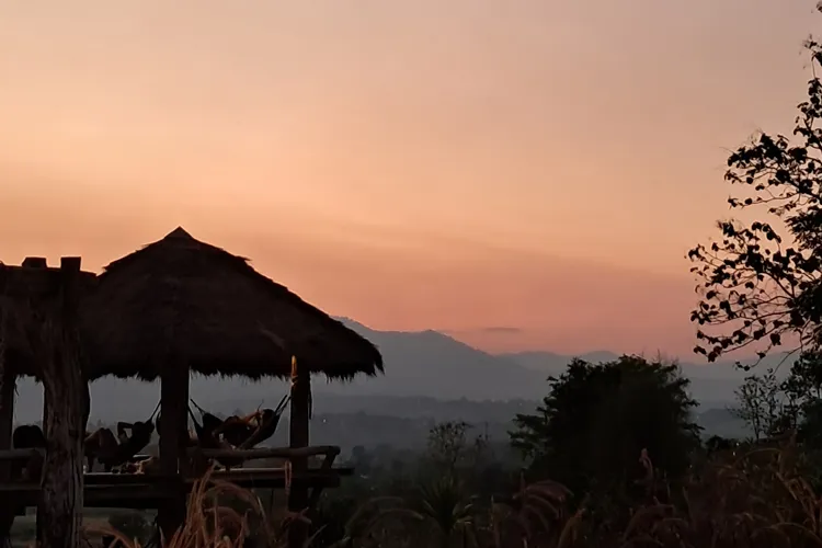Uitzicht tijdens het reizen door Zuidoost-Azië