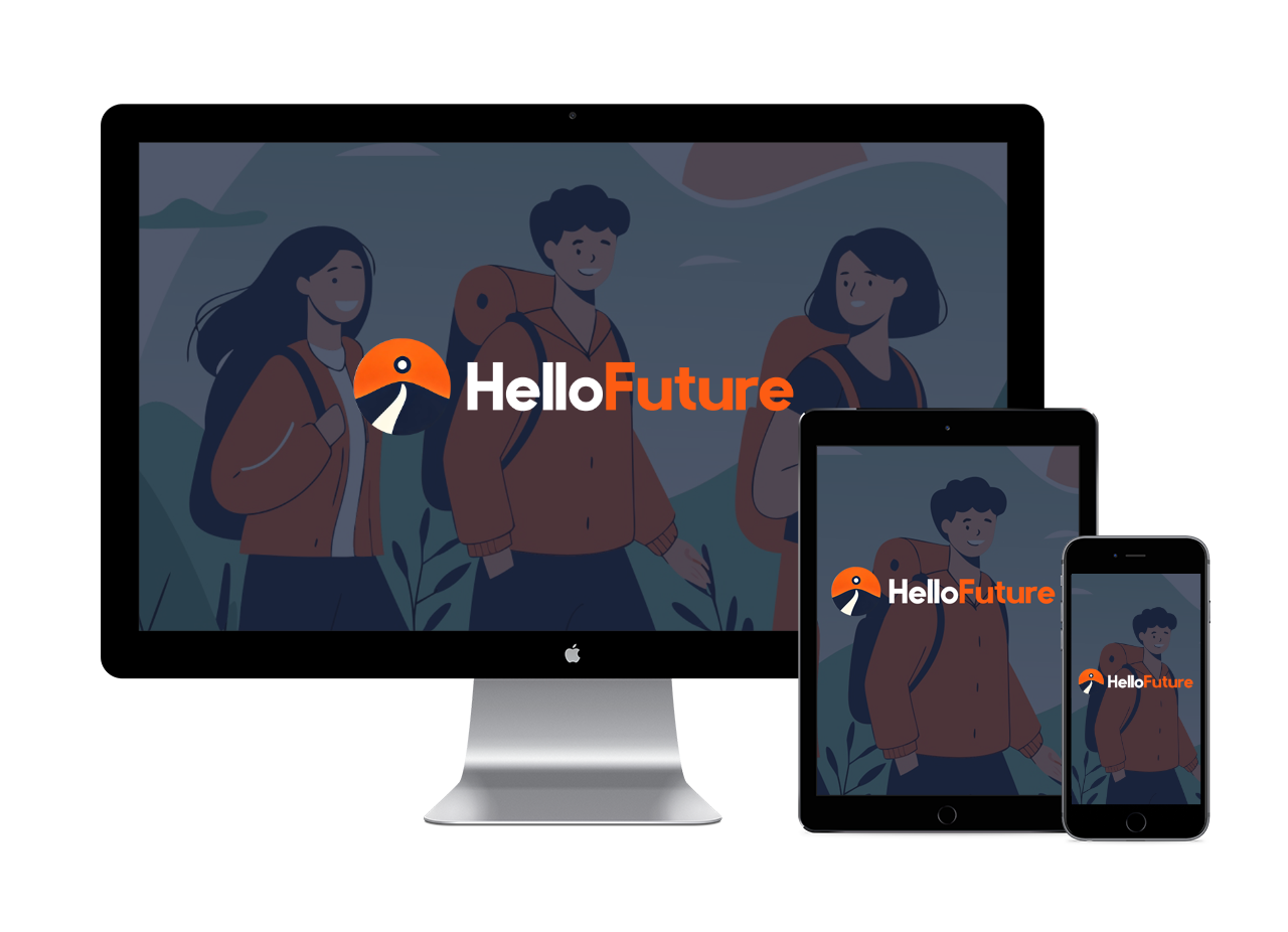HelloFuture op laptop en telefoon